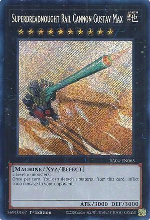 Image of Superdreadnought Rail Cannon Gustav Max (Secret Rare) (RA04-EN063) - Quarter Century Stampede 1st Edition