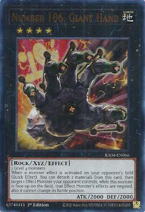 Image of Number 106: Giant Hand (UR) (RA04-EN066) - Quarter Century Stampede 1st Edition
