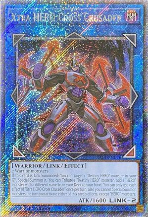 Image of Xtra HERO Cross Crusader (Platinum Secret Rare) (RA04-EN076) - Quarter Century Stampede 1st Edition