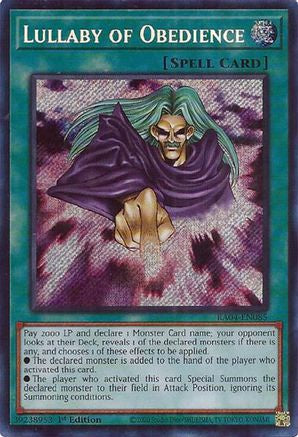 Image of Lullaby of Obedience (Secret Rare) (RA04-EN085) - Quarter Century Stampede 1st Edition
