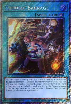 Image of Zoodiac Barrage (Platinum Secret Rare) (RA04-EN091) - Quarter Century Stampede 1st Edition