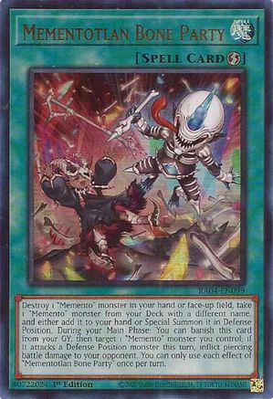 Image of Mementotlan Bone Party (UR) (RA04-EN099) - Quarter Century Stampede 1st Edition