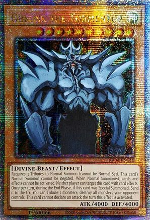 Image of Obelisk the Tormentor (Quarter Century Secret Rare) (RA04-EN116) - Quarter Century Stampede 1st Edition