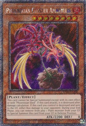 Image of Phoenixian Cluster Amaryllis (Platinum Secret Rare) (RA04-EN136) - Quarter Century Stampede 1st Edition