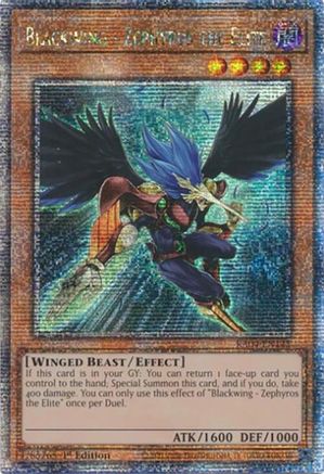 Image of Blackwing - Zephyros the Elite (Quarter Century Secret Rare) (RA04-EN145) - Quarter Century Stampede 1st Edition