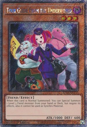 Image of Tour Guide from the Underworld (Alternate Art) (Platinum Secret Rare) (RA04-EN157) - Quarter Century Stampede 1st Edition