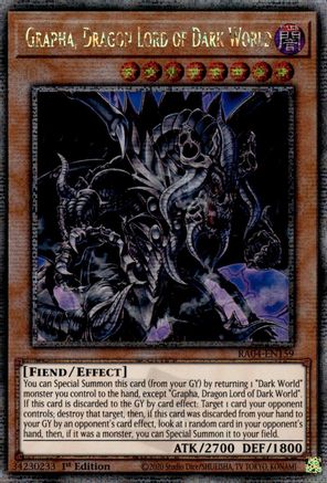 Image of Grapha, Dragon Lord of Dark World (Quarter Century Secret Rare) (RA04-EN159) - Quarter Century Stampede 1st Edition