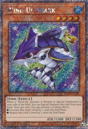 Image of Wind-Up Shark (Platinum Secret Rare) (RA04-EN180) - Quarter Century Stampede 1st Edition