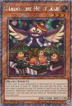 Image of Madolche Hootcake (Platinum Secret Rare) (RA04-EN206) - Quarter Century Stampede 1st Edition