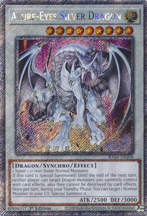 Image of Azure-Eyes Silver Dragon (Platinum Secret Rare) (RA04-EN208) - Quarter Century Stampede 1st Edition