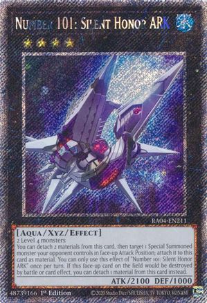 Image of Number 101: Silent Honor ARK (Platinum Secret Rare) (RA04-EN211) - Quarter Century Stampede 1st Edition