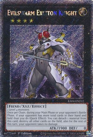 Image of Evilswarm Exciton Knight (Platinum Secret Rare) (RA04-EN212) - Quarter Century Stampede 1st Edition