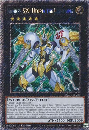 Image of Number S39: Utopia the Lightning (Platinum Secret Rare) (RA04-EN251) - Quarter Century Stampede 1st Edition