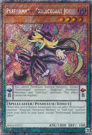 Image of Performapal Skullcrobat Joker (Platinum Secret Rare) (RA04-EN257) - Quarter Century Stampede 1st Edition