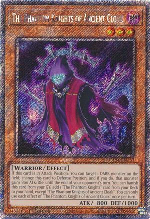 Image of The Phantom Knights of Ancient Cloak (Platinum Secret Rare) (RA04-EN263) - Quarter Century Stampede 1st Edition