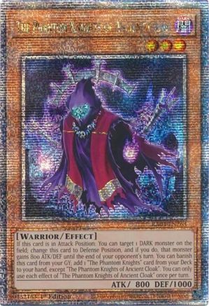 Image of The Phantom Knights of Ancient Cloak (Quarter Century Secret Rare) (RA04-EN263) - Quarter Century Stampede 1st Edition