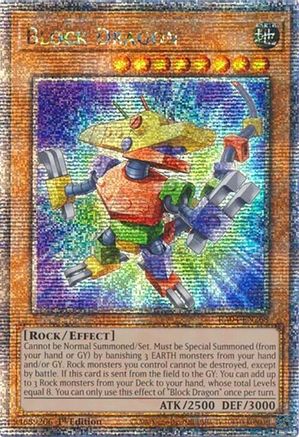 Image of Block Dragon (Quarter Century Secret Rare) (RA04-EN268) - Quarter Century Stampede 1st Edition