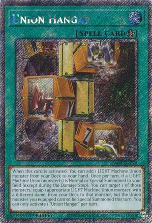 Image of Union Hangar (Platinum Secret Rare) (RA04-EN270) - Quarter Century Stampede 1st Edition