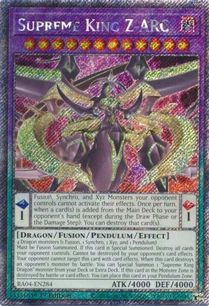 Image of Supreme King Z-ARC (Platinum Secret Rare) (RA04-EN284) - Quarter Century Stampede 1st Edition