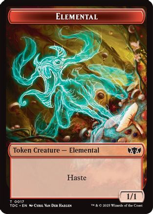 Image of Elemental (0017) // Warrior Double-Sided Token (TDC-17 // 13) - Commander: Tarkir: Dragonstorm