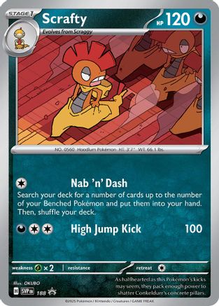 Image of Scrafty (Cosmos Holo) 188  - Holofoil SV Scarlet & Violet Promo Cards - Promo