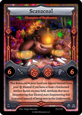 Image of Scavacoal - Champion of Hephaestus (FST-018) - Divine Champions Firestorm Holo