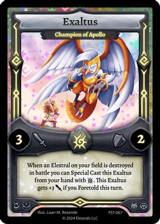 Image of Exaltus - Champion of Apollo (FST-067) - Divine Champions Firestorm Holo