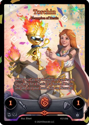 Image of Torchin - Champion of Hestia (Full Art) (FST-098) - Divine Champions Firestorm Holo