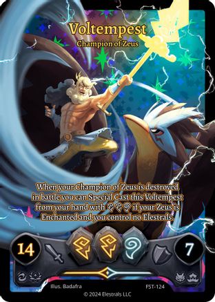 Image of Voltempest - Champion of Zeus (Box Topper) (FST-124) - Divine Champions Firestorm Holo