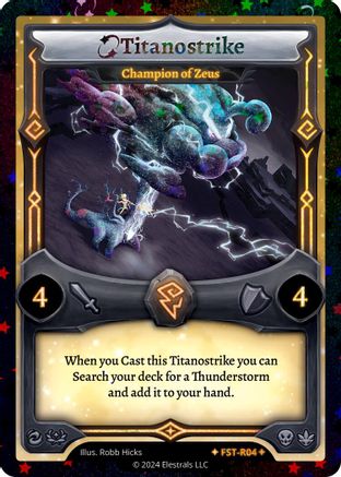Image of Titanostrike - Champion of Zeus (Stellar) (FST-R04) - Divine Champions Firestorm Reverse Holo