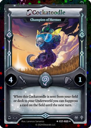 Image of Cockatoodle - Champion of Hermes (Stellar) (FST-R05) - Divine Champions Firestorm Reverse Holo