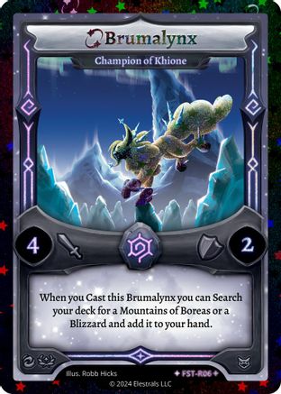Image of Brumalynx - Champion of Khione (Stellar) (FST-R06) - Divine Champions Firestorm Reverse Holo