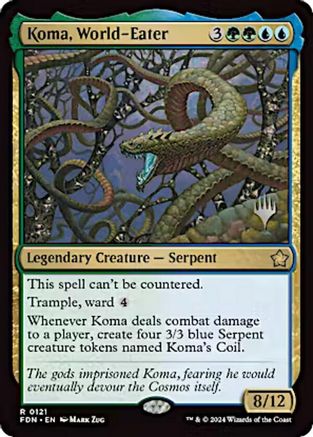 Image of Koma, World-Eater (PPDFT-121) - Promo Pack: Aetherdrift Foil