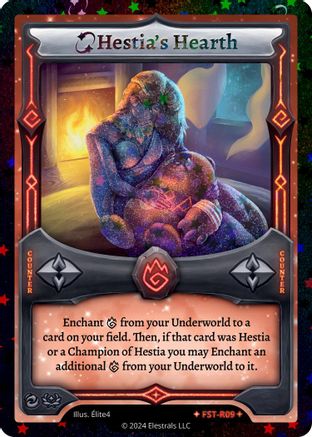 Image of Hestia's Hearth (Stellar) (FST-R09) - Divine Champions Firestorm Starter Decks Reverse Holo
