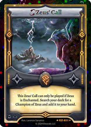 Image of Zeus' Call (Stellar) (FST-R11) - Divine Champions Firestorm Starter Decks Reverse Holo