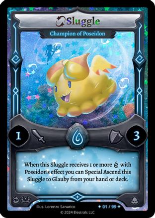 Image of Sluggle - Champion of Poseidon (Serialized) (/99) - Divine Champions Firestorm Starter Decks Holo
