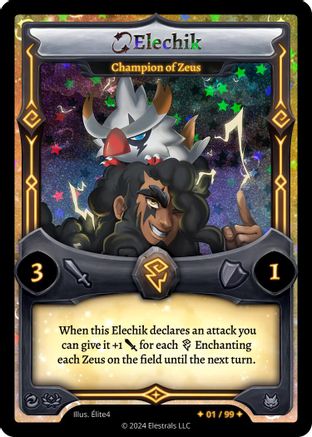 Image of Elechik - Champion of Zeus (Serialized) (/99) - Divine Champions Firestorm Starter Decks Holo