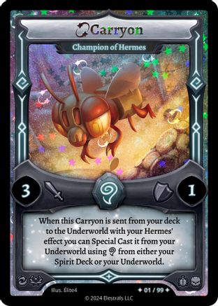 Image of Carryon - Champion of Hermes (Serialized) (/99) - Divine Champions Firestorm Starter Decks Holo