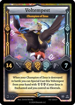 Image of Voltempest - Champion of Zeus (FST-SD037) - Divine Champions Firestorm Starter Decks Holo