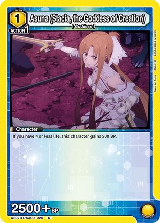 Image of Asuna (Stacia, the Goddess of Creation) (020) (UE07BT/SAO-1-020) - UE07BT Sword Art Online