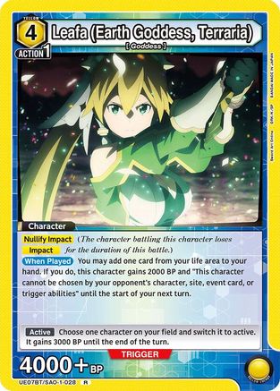 Image of Leafa (Earth Goddess, Terraria) (028) (UE07BT/SAO-1-028) - UE07BT Sword Art Online Foil