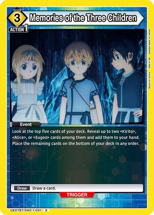 Image of Memories of the Three Children (UE07BT/SAO-1-031) - UE07BT Sword Art Online