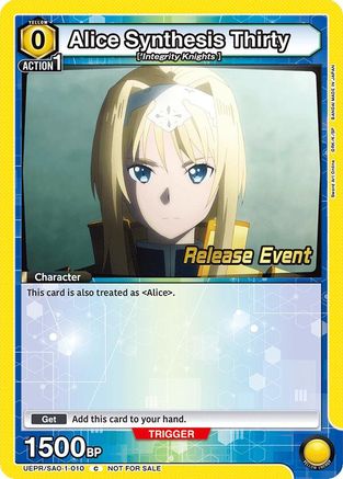 Image of Alice Synthesis Thirty (010) (UEPR/SAO-1-010) - UE07BT Sword Art Online Release Event Cards