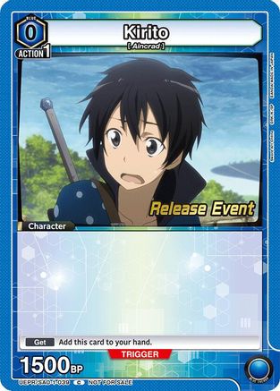 Image of Kirito (039) (UEPR/SAO-1-039) - UE07BT Sword Art Online Release Event Cards