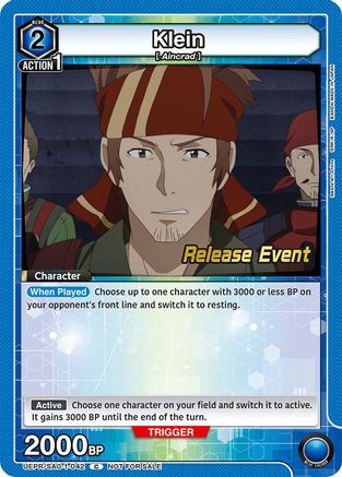 Image of Klein (042) (UEPR/SAO-1-042) - UE07BT Sword Art Online Release Event Cards