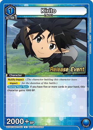Image of Kirito (051) (UEPR/SAO-1-051) - UE07BT Sword Art Online Release Event Cards