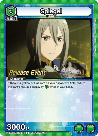 Image of Spiegel (UEPR/SAO-1-092) - UE07BT Sword Art Online Release Event Cards