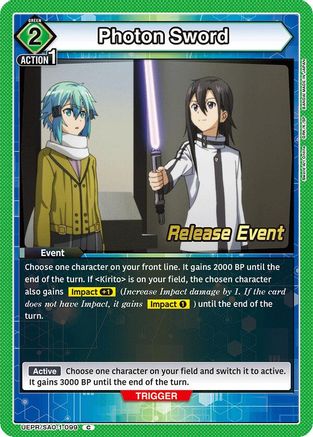Image of Photon Sword (UEPR/SAO-1-099) - UE07BT Sword Art Online Release Event Cards