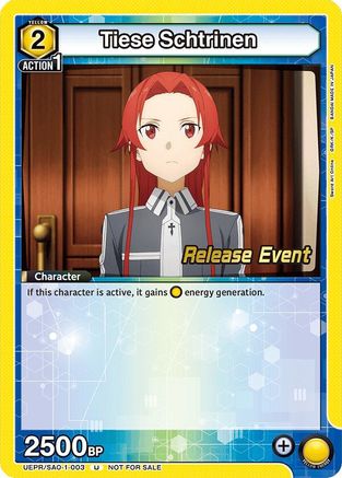 Image of Tiese Schtrinen (UEPR/SAO-1-003) - UE07BT Sword Art Online Release Event Cards