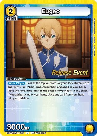 Image of Eugeo (005) (UEPR/SAO-1-005) - UE07BT Sword Art Online Release Event Cards
